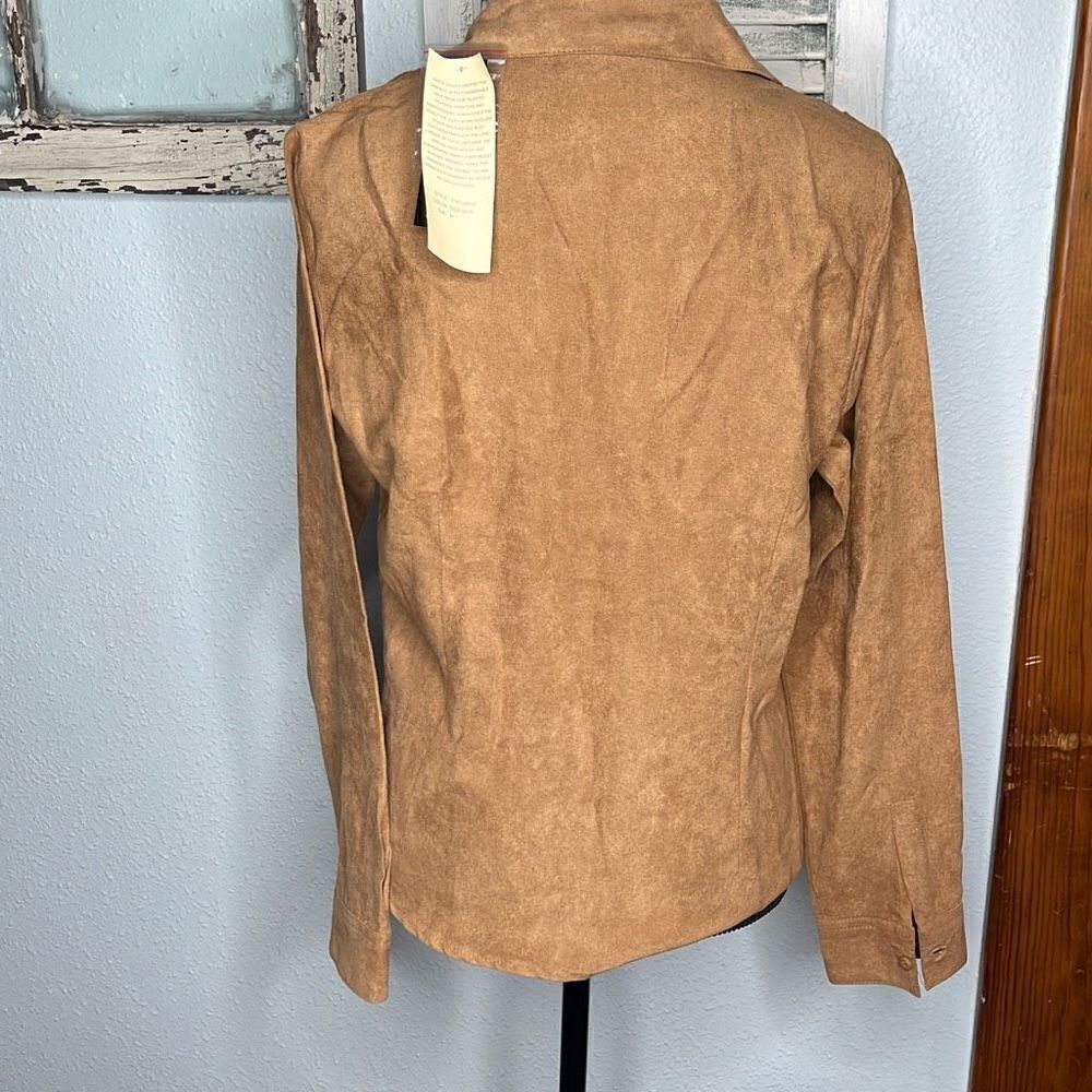 Lemon Grass Suede Doeskin Long Sleeves Women's Fashion Jacket Size Medium - Picture 7 of 14